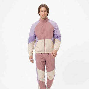 OEM Custom logo Reflective Jogging Nylon Tracksuit Men's Windbreaker Tracksuit Nylon <b>Sets</b> White Pipping Stripes for Men - Product Image 2