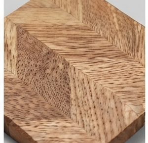 Elegant Square Wood <b>Coaster</b> With Chevron Pattern Modern Tabletop Mat Non-Slip Design For Home <b>Table</b> Use Dinning Accessory - Product Image 2
