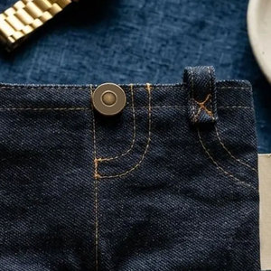 Mini billetera de mezclilla para hombre y mujer, monedero compacto, tarjetero, accesorio de bolsillo de pequeña capacidad - Product Image 5