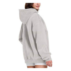 Sudadera con Capucha Oversize Personalizada de Poliéster y Algodón con Lavado Ácido, Tejido French Terry de Alto Gramaje, Estilo Vintage, Unisex, Streetwear, Invierno, Color Stone - Product Image 3