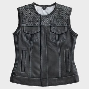เสื้อกั๊กหนังสไตล์คลับสำหรับผู้หญิง - Product Image 4