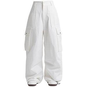 Pantalones de Lona para Mujer HANO 2024, Transpirables, con Costuras Decorativas, Cintura Media Elástica, con Cordones, Estilo Cargo, Pierna Recta - Product Image 3