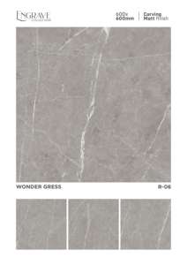 Carreaux de porcelaine modernes 60x60 cm, finition mate sculptée, texture de surface superposée, effet d'éclairage contrôlé, antidérapants, résistants à l'usure - Product Image 6