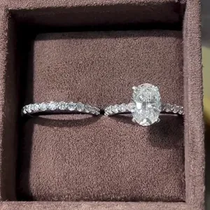 Moissanite Engagement <b>Ring</b> 925 Sterling Silver Wedding <b>Ring</b> Women Luxury <b>Diamond</b> Alternative Bridal Jewelry Gift - Product Image 6