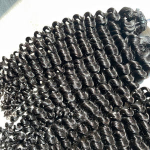 Trama de cabello vietnamita virgen 100%, profundo rizo, cierre de Color Natural, suave, sedoso, supercalidad, extensiones de cabello humano rápido - Product Image 5