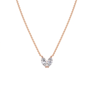 Collar Doble Corazón Marquise Más Vendido, con Diamantes Naturales y Cultivados en Laboratorio, Colgante de Lujo, Joyería Romántica, Regalo para Mujer - Product Image 3
