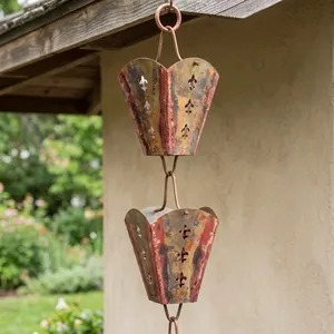Chaîne de pluie en cuivre pour décoration de jardin extérieur, style simple, en acier galvanisé, élément aquatique - Product Image 1