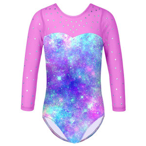 <b>Girls</b> Printed Slim High-Waisted <b>Leotard</b> Shorts Set Sleeveless Gymnastics Dance Workout Outfit with Scrunchie - Product Image 3