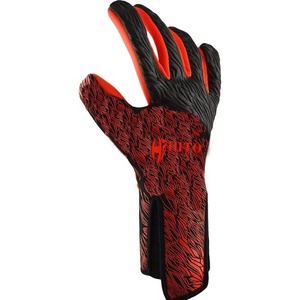 Guantes de Portero de Fútbol de Neopreno Naranja y Negro con Diseño Personalizado, Látex Alemán de 4 mm, Silicona en Relieve Inyectada - Product Image 2
