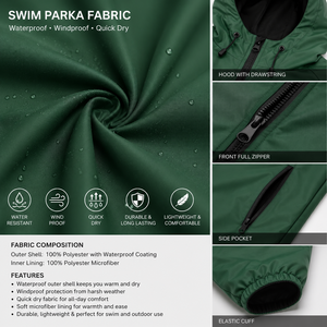 Custom Kids Waterproof Swim Parka Jacket with Hood | Windproof Fleece Lined Long Changing <b>Robe</b> <b>Coat</b> for Swimming Surfing & Beach - Product Image 5