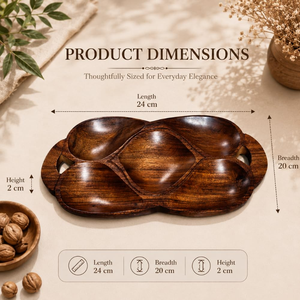 Plateau carré en bois pour fruits secs, fait à la main, en bois naturel, plateau de service décoratif, vaisselle pour fruits secs, noix, collations, apéritifs, cuisine - Product Image 3