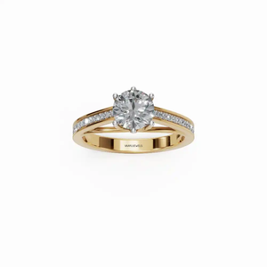 Anillo de Compromiso con Diamante Redondo Cultivado en Laboratorio, Certificado por IGI, para Mujer, en Oro de 10K, 14K, 18K, Plata 925, 935 - Product Image 2