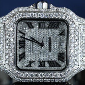 นาฬิกาข้อมือดีไซน์หรูทรงสี่เหลี่ยมประดับเพชรโมอิสซาไนต์ ขายดี คุณภาพสูง ผ่านการทดสอบเพชร VVS ตัวเรือนสแตนเลสสตีล ขนาด 16 มม. 12 มม. - Product Image 3