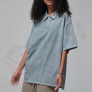 Camisetas Polo Vintage Personalizadas de Estilo Urbano para Hombre, Unisex, 100% Algodón Satinado, Tejido Teñido, Antiencogimiento, 280gsm, de Marca - Product Image 4