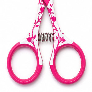CISEAUX DE COIFFURE SHEARS BEAUTY, rose, à fleurs, en acier inoxydable, lame tranchante, pour droitiers, pliables, sécurité, manche court, pour la coiffure - Product Image 5