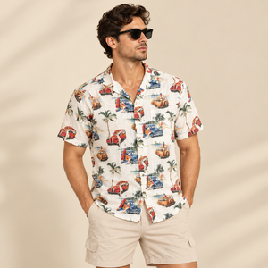Camisa Hawaiana de Corte Holgado para Hombre, 100% Viscosa, Estampada, Manga Corta, Cuello Camp Collar, Informal, para Vacaciones de Verano, Venta al Por Mayor - Product Image 2
