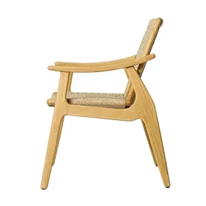 เก้าอี้ทานข้าวไม้สักแท้คุณภาพสูง งานแฮนด์เมด เบาะหวาย พนักพิงหวาย เป็นมิตรกับสิ่งแวดล้อม ทันสมัย แข็งแรง ทนทาน เหมาะสำหรับใช้งานเชิงพาณิชย์ - Product Image 4