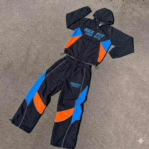 Conjunto Deportivo Reflectante para Hombre Rexfit 2026, Chaqueta Cortavientos y Pantalones Jogger de 2 Piezas, Material de Nailon, Marca Privada - Product Image 5