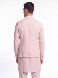 Ensemble de costume indo-occidental pour homme de couleur rose, veste Jodhpuri brodée de luxe avec kurta et pantalon, costume 3 pièces, costume de mariage - Product Image 3