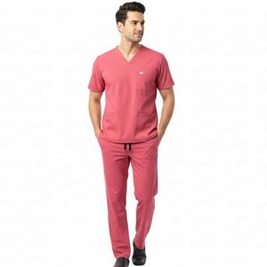 OEM Men Cotton <b>Doctor</b> Scrub <b>Set</b> Hospital Medical Uniform Clothing Supplier Breathable Men Scrub Uniforms Customized Wholesale - Product Image 3