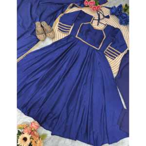 Robes de soirée de créateur Robe et pantalon Anarkali élégants avec Dupatta pour la fête - Product Image 3