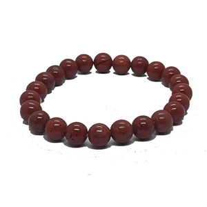 Bracciale Artigianale Unisex con Perle Rotonde in Diaspro Rosso Feng Shui, Misura 8-10mm, Gioiello Energetico alla Moda - Product Image 1