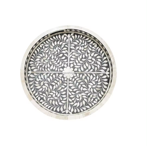 Plateau de service en os incrusté fait main, dernier design, taille personnalisée, idéal pour la maison, les restaurants, les bars, les hôtels, les mariages, artisanat indien SAMI - Product Image 1