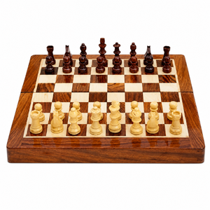 Juego de Ajedrez de Madera de 10 Pulgadas |   Juego de Ajedrez Plegable Hecho a Mano con Almacenamiento, Juego de Estrategia Clásico Premium para Niños y Adultos, Familiar - Product Image 1