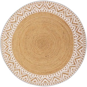 Tapis tressé en jute naturel fait main, écologique, lavable, épais, pour salon, chambre, décoration intérieure - Product Image 1