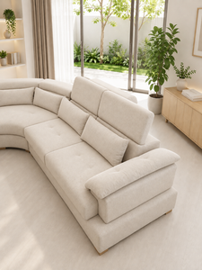 Sofá para Sala de Estar Montecarlo Ivory de Emerald Sofa con Reposacabezas Ajustable para Hotel, Villa, Oficina, Salón, Sofá en Forma de L Personalizado - Product Image 3