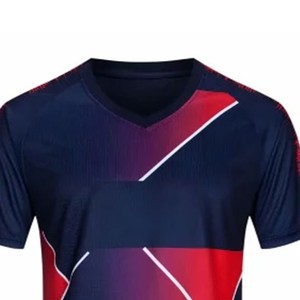 Maillot de football unisexe à col en V, manches courtes, impression sublimée, nom d'équipe personnalisé, couleurs contrastées, évacuation de l'humidité, sport - Product Image 4