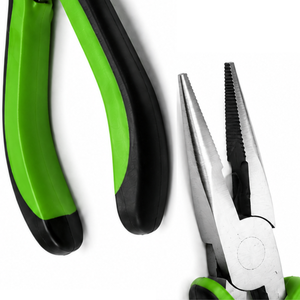 2 Piece Mini Needle Nose Bent Nose <b>Pliers</b> <b>Set</b> Green Black Handle Stainless Steel Jewelry Tools For DIY - Product Image 2