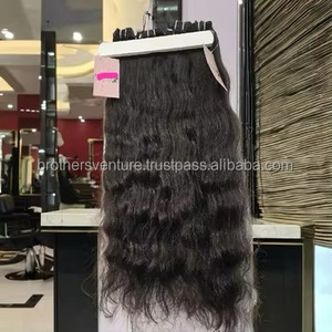 Extensiones de Cabello Remy Indio, 100 Gramos, 100% Sin Enredos, Cabello Ondulado Negro, 18 Pulgadas - Product Image 4