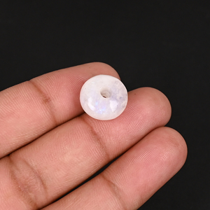 Perles de pierre de lune arc-en-ciel naturelle, rondes et lisses, 14x8x3 mm, pour la création de bijoux - Product Image 5
