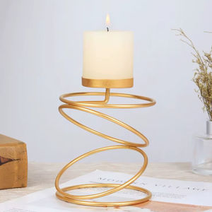 Porte-bougie en métal de style vintage pour table à manger, support de bougie romantique pour dîner d'anniversaire de mariage, décoration de la maison, centre de table - Product Image 1