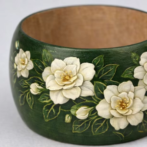 Bracelets en bois imprimés pour femmes, impression numérique écologique, RR ENTERPRISES, modèle RR202522217, style floral/moderne, mariage - Product Image 1