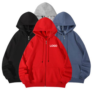 <b>Men's</b> Custom Logo <b>Zip</b>-<b>Up</b> Hoodie 100% Cotton FRENCH TERRY Breathable Casual Hooded Sweatshirt ODM OEM Design - Product Image 3