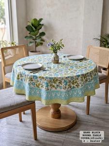 Premium Quality <b>Round</b> <b>Table</b> Cover Handmade Cotton <b>Tablecloth</b> <b>for</b> Dining Decor Kitchen and Home Use Available At Wholesale Price - Product Image 1