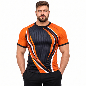 Printed Plus Size <b>Compression</b> T-<b>Shirt</b> <b>Men</b> Gym Wear Base Layer <b>Shirt</b> Slim Fit Fitness Tee <b>Men</b> Rash Guard Short Sleeve <b>Compression</b> - Product Image 3