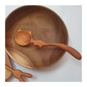 Ensemble de cuillères en bois faites à la main, motifs animaux et fleurs, petites cuillères en bois naturel pour thé, café, miel, cadeau, vente en gros Vietnam 99 GD - Product Image 2
