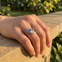 Laboratuvarda Yetiştirilmiş Elmas 14 Ayar Gül Altın Kadın Yüzük İnce İşçilik Günlük Kullanım OEM ODM Toptan Satış Fantazi Renk Lüks RIZTA JEWELS