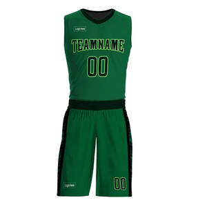 Uniforme de Baloncesto Deportivo, Color Verde, Diseño Profesional, Nuevo, Transpirable, Sin Mangas, Ligero y Cómodo - Product Image 1