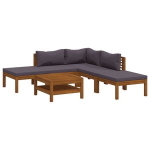 เซ็ตเลานจ์ลาน6ชิ้นทำจากไม้อะคาเซียเนื้อแข็งพร้อมเบาะรองนั่งชุดสวน - Product Image 2