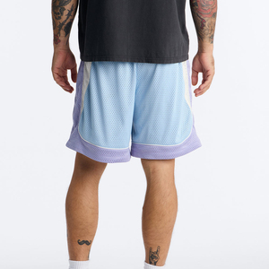 <b>High</b> Quality Custom Logo Vintage Double Layers Canvas Mid <b>Knee</b> Length Quick Dry Breathable Drawstring Striped Mesh Shorts Men - Product Image 2