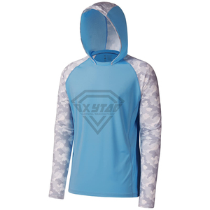 เสื้อฮู้ดดี้ตกปลาแบบมีฮู้ดลายพรางสำหรับผู้ชาย พรีเมียมสั่งทำพิเศษ ป้องกันแสงแดด น้ำหนักเบา แขนยาว UPF 50 ระบายอากาศได้ดี แห้งเร็ว เหมาะสำหรับกิจกรรมกลางแจ้ง - Product Image 1