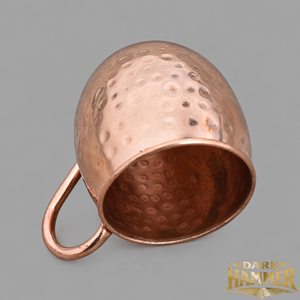 Handcrafted Hammered Pure Copper <b>Drinking</b> Mug with Ergonomic Handle <b>for</b> Water Juice Cold Beverages - Product Image 3