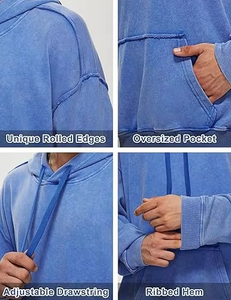 Sudadera con Capucha Personalizada, Informal, con Cierre, de Forro Polar para Invierno, Transpirable, Impermeable, Ecológica, con Bolsillos, para Hombre, 100% Algodón - Product Image 2