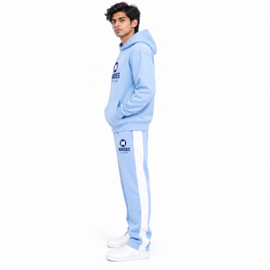 Wholesale 100% Cotton Eco-Friendly Breathable Track Suit Custom Logo Print Embroidery <b>Zip</b> <b>Jacket</b> Jogger Set <b>Gym</b> Fitness OEM - Product Image 2