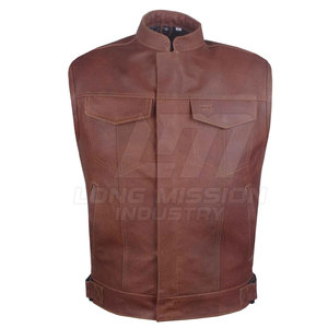 Gilet en cuir de style classique, design personnalisé, gilet en cuir pour usage quotidien, vêtements de moto, gilet en cuir - Product Image 2