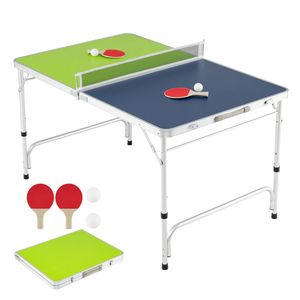 Mesa de Ping Pong Plegable de Altura Ajustable, Juego de Mesa de Tenis de Mesa Mini para Jugadores de Ping Pong - Product Image 4